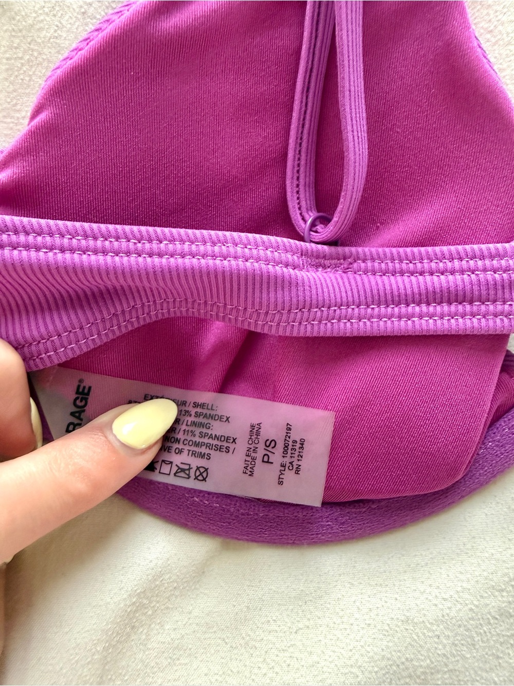 Purple Ribbed Bikini Top - Picture 3 of 3